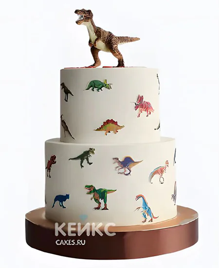 Торт мальчику на 7 лет с динозаврами Фото