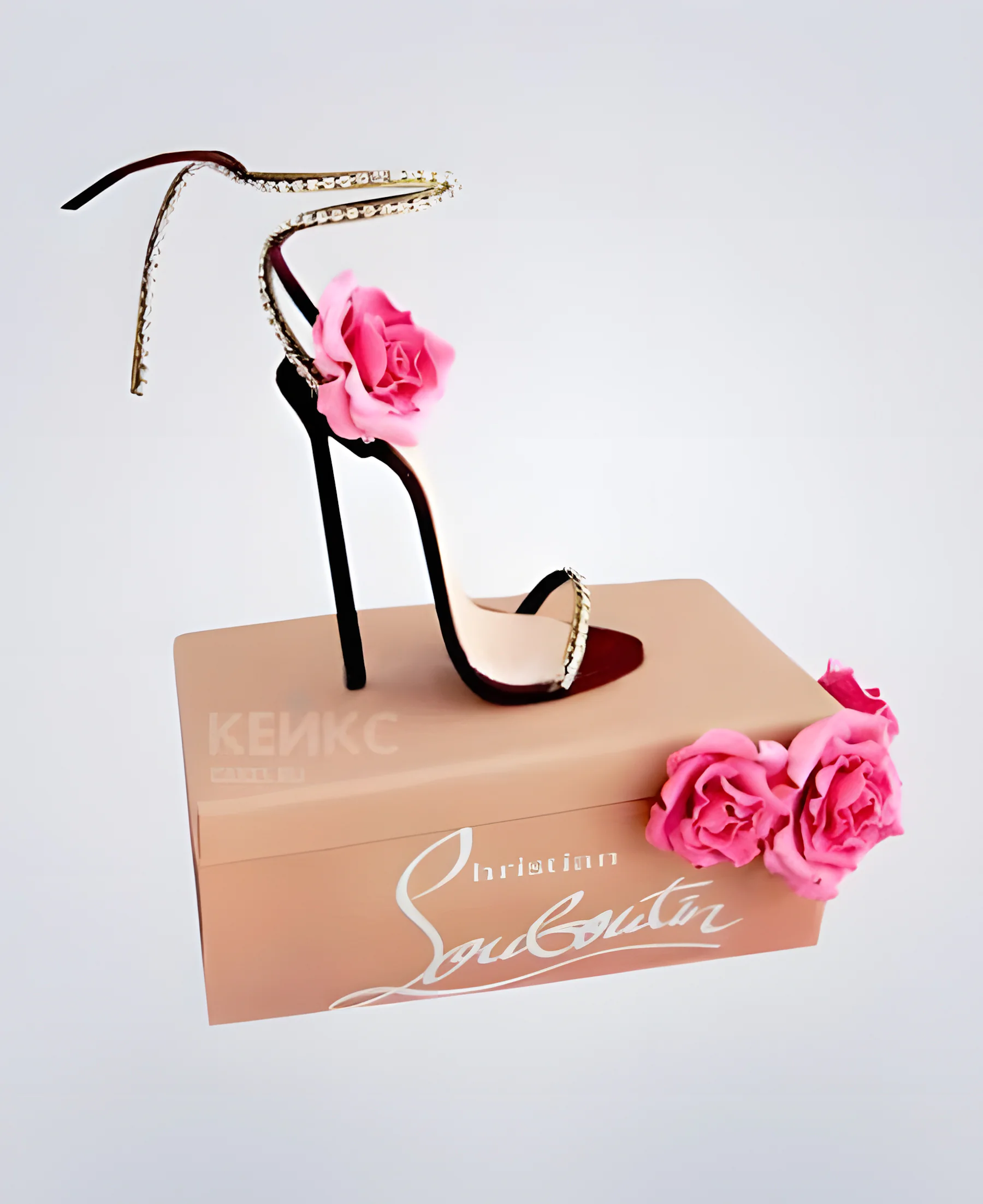 Изящный торт в виде Туфельки со стразами Фото