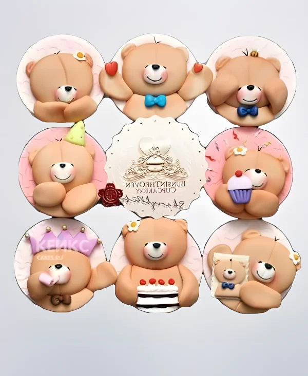 Капкейки с веселыми мишками Фото