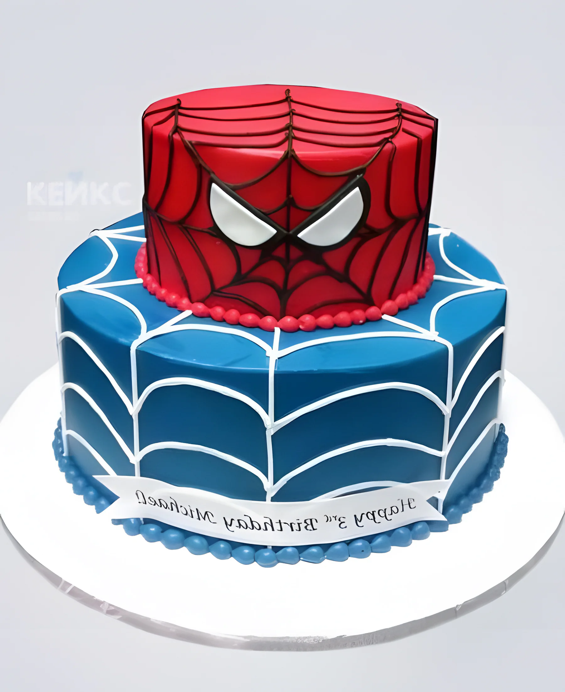 Красно-синий торт человек паук Фото