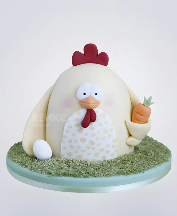 Торт в виде цыпленка с морковкой Фото