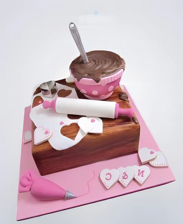 Торт для повара с каталкой для теста Фото