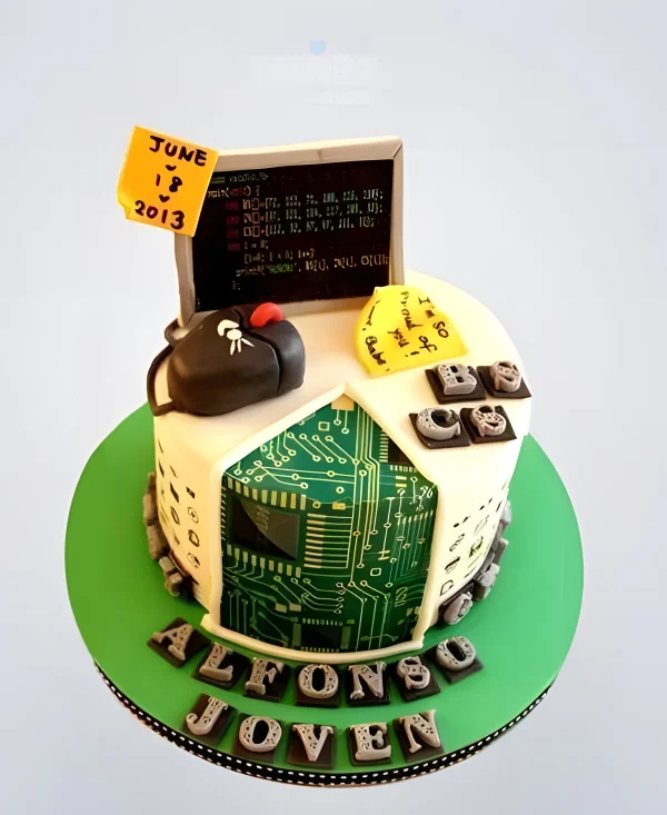 Торт для программиста монитор и мышка Фото