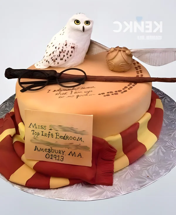 Торт Гарри Поттер с фигуркой совы Фото