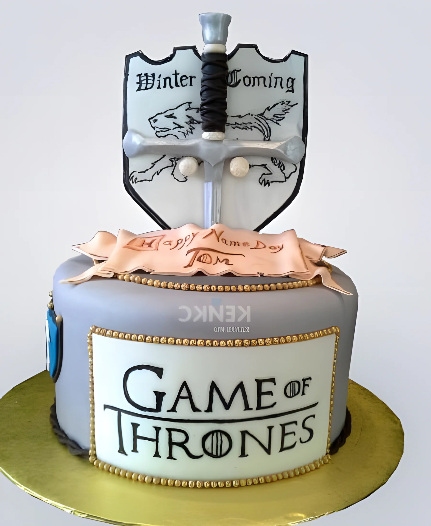 Торт Игра престолов с мечом и щитом Фото