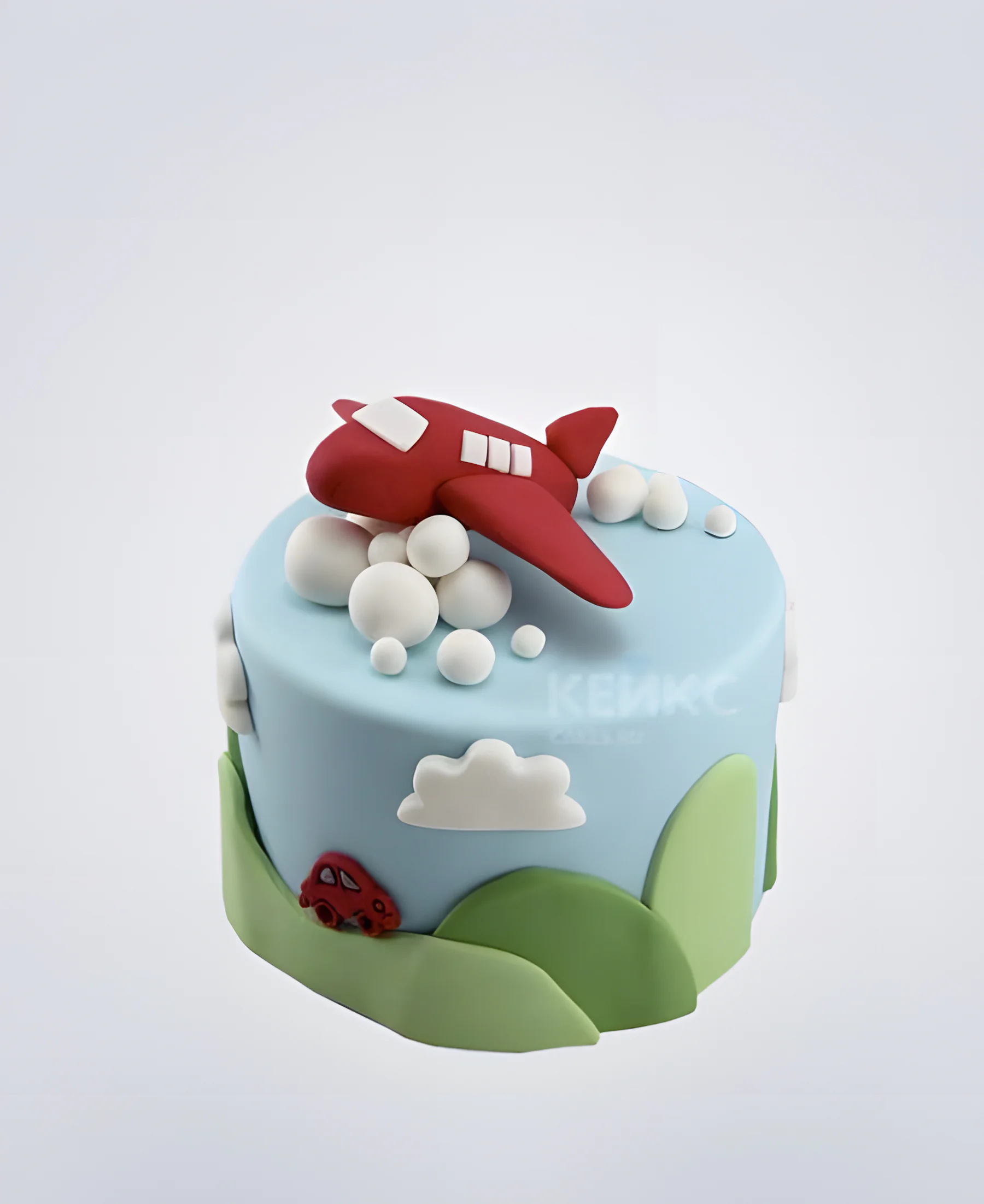 Торт красный самолетик для мальчика Фото