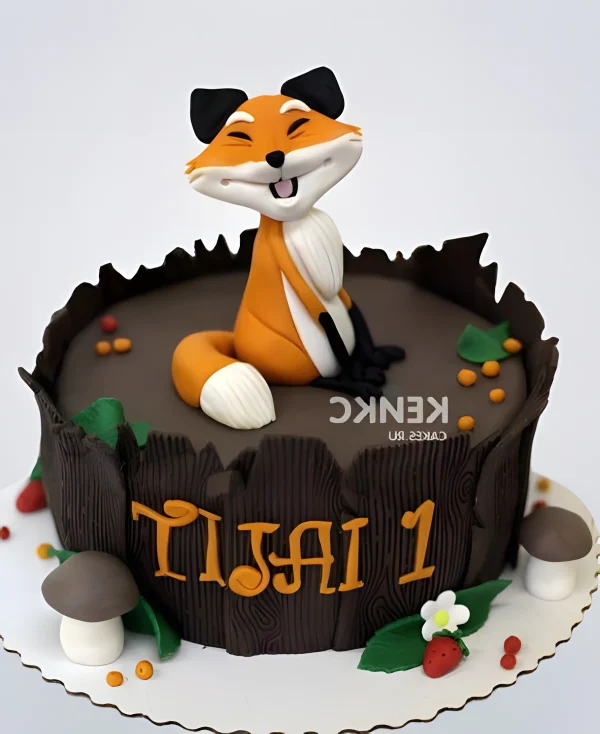 Торт лиса на пеньке Фото