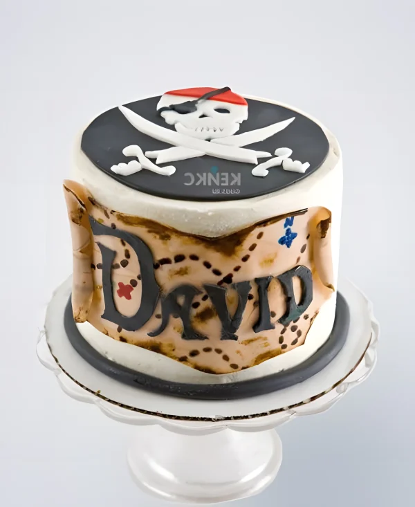 Торт Пираты с картой и черной меткой Фото