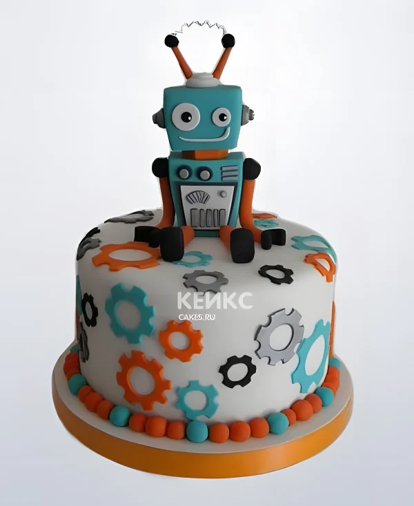 Торт с роботом на день рождения мальчика Фото
