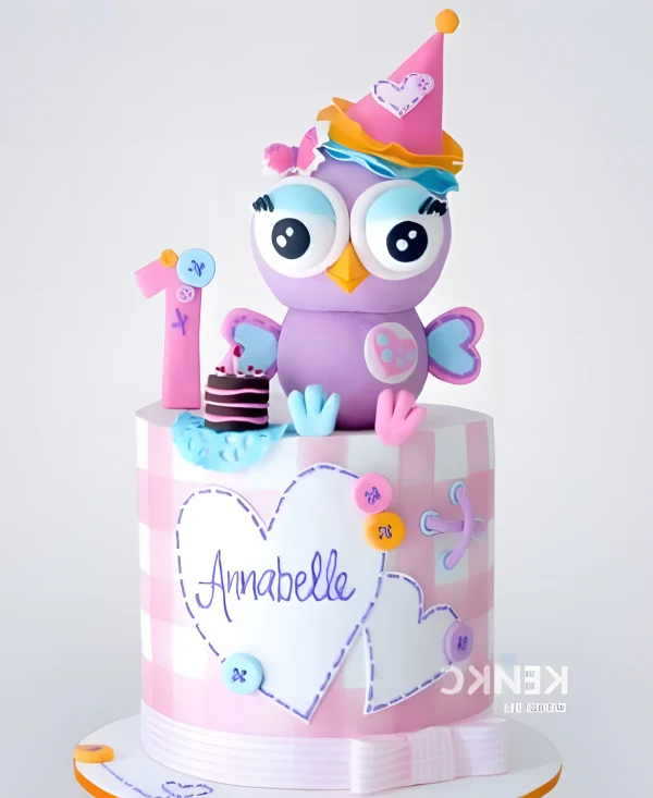 Торт с фигуркой совы и надписью Фото
