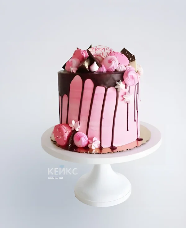 Розовый торт на годовщину свадьбы 10 лет Фото