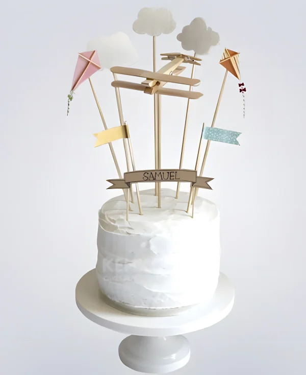 Торт самолетик с облаками Фото