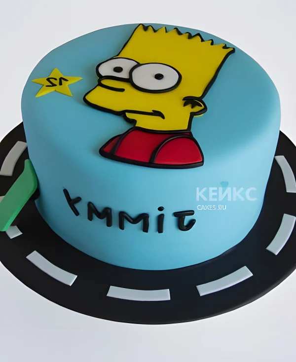 Торт Симпсоны с изображением Барта Фото