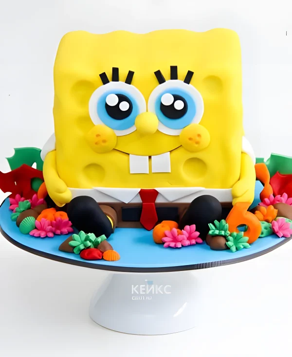 Детский торт в форме Спанч Боба Фото