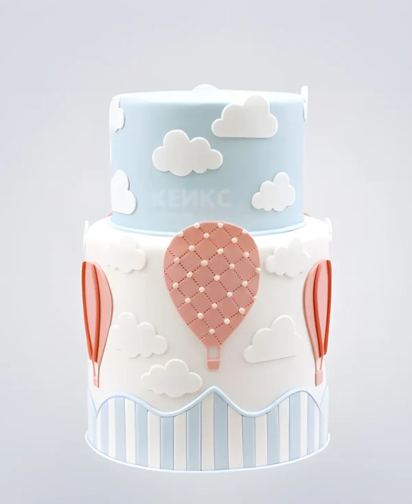 Торт воздушные шары в небе Фото