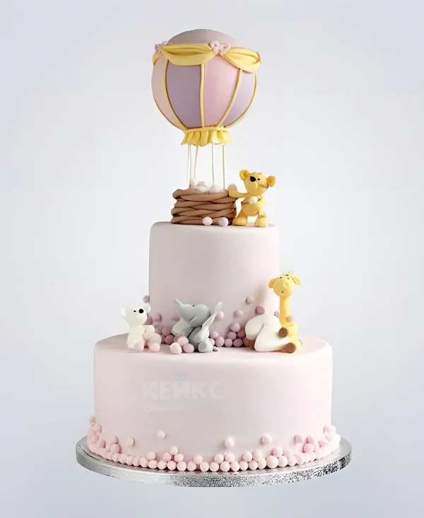 Розовый торт на день рождения малышу Фото