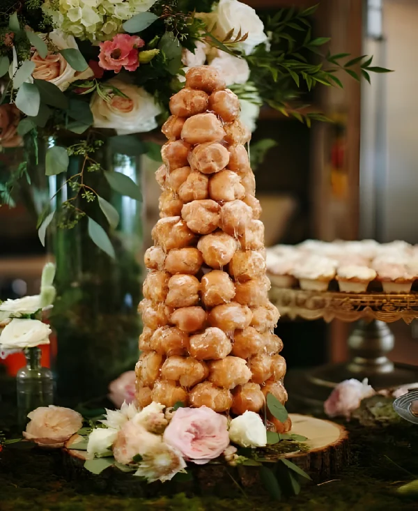 Свадебный торт из эклеров крокембуш Фото