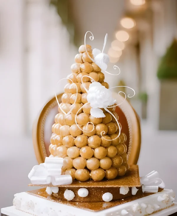 Эффектный свадебный торт крокембуш Фото