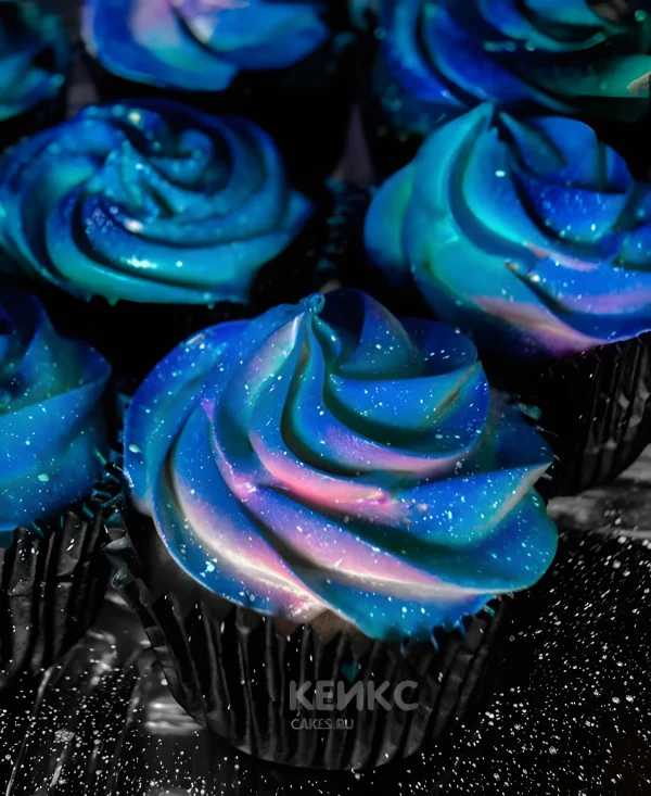 Капкейки с космическим кремом Фото
