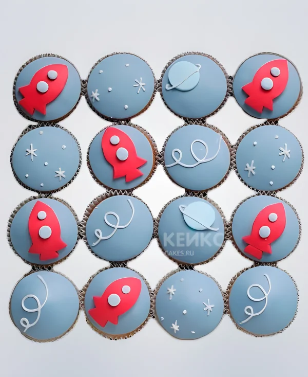 Капкейки с космическими кораблями Фото