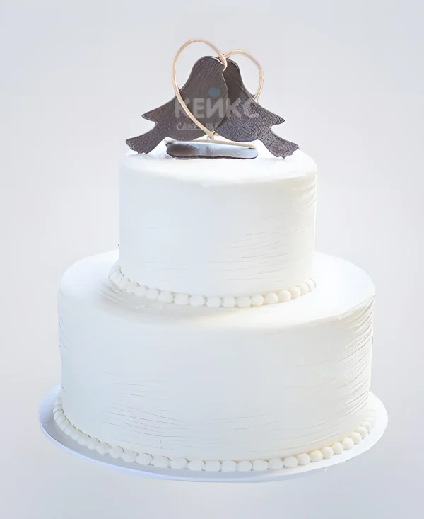 Торт осенний свадебный для влюбленных Фото