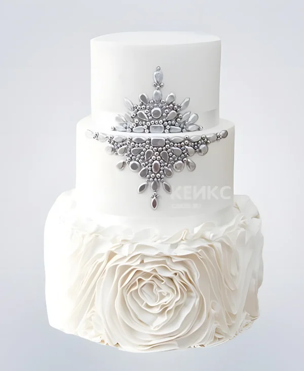 Белый торт в стиле Гэтсби для девушки Фото