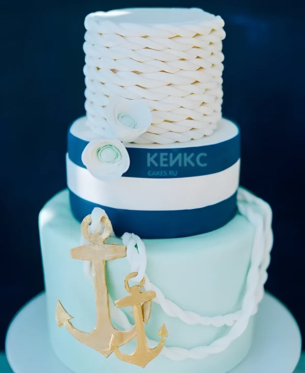 Морской свадебный торт Фото