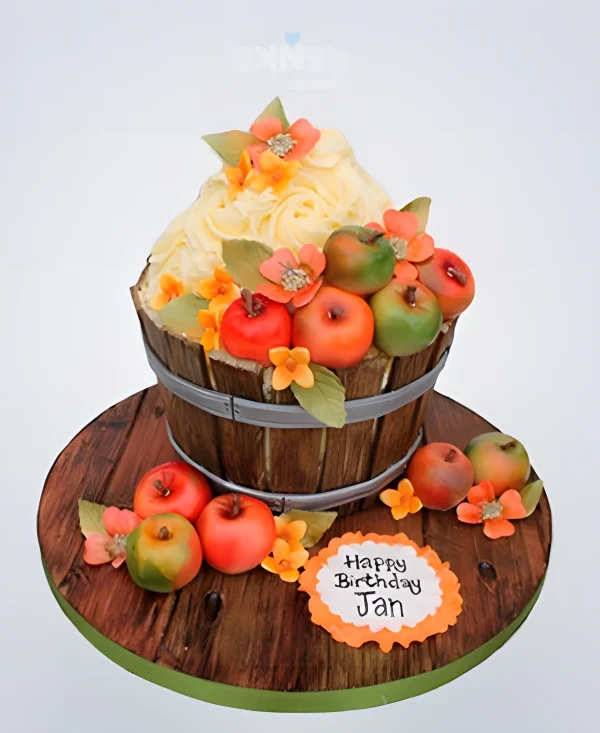 Торт 3D Бочонок с яблоками Фото