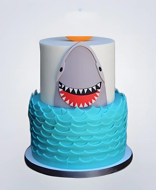 Двухъярусный торт улыбчивая Акула Фото