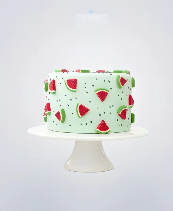 Торт с дольками арбуза Фото