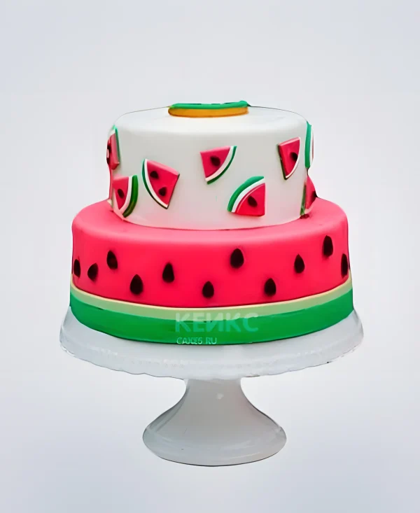 Торт в стиле арбуза на день рождения Фото