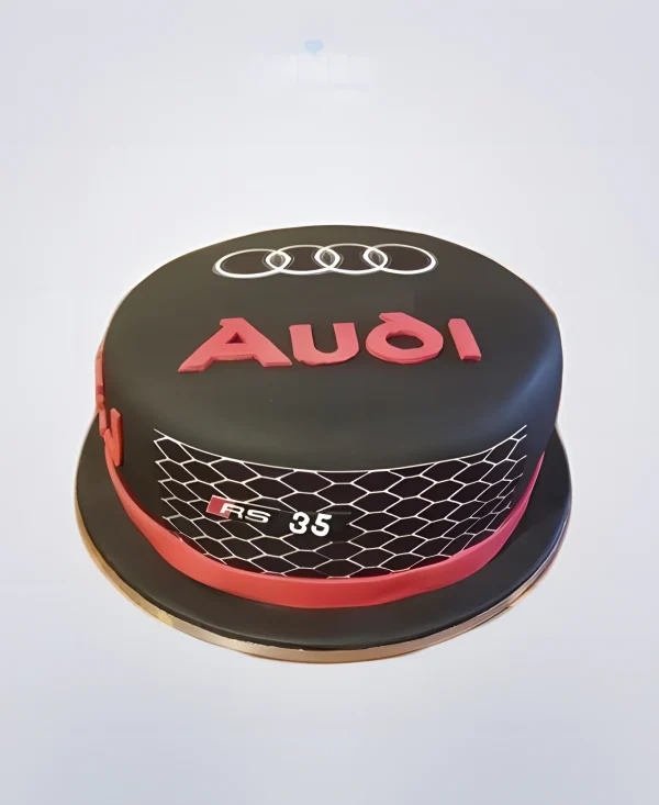Черный торт со значком Ауди Фото