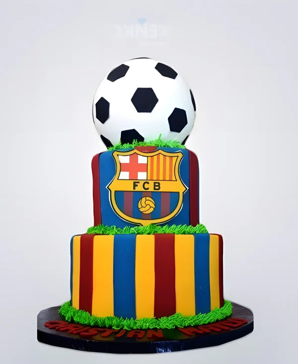 Торт в стиле футбольного клуба Барселона Фото