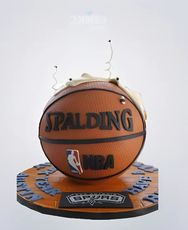 Торт в виде баскетбольного мяча с надписью Фото