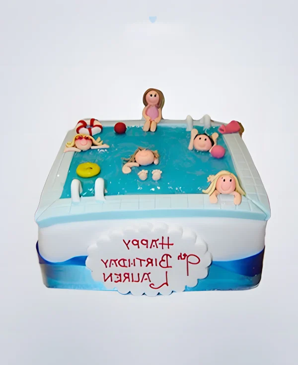 Торт бассейн с человечками Фото