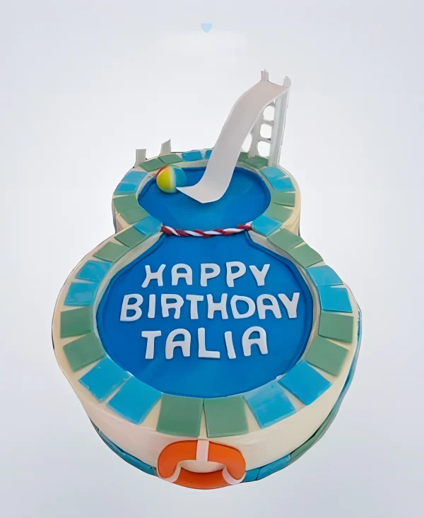 Торт бассейн с горкой Фото