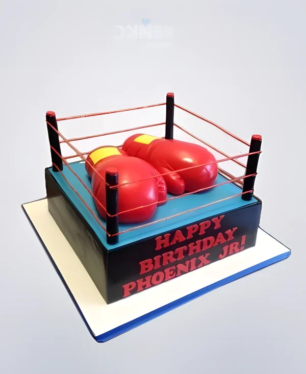 Торт бокс в виде ринга с перчатками Фото