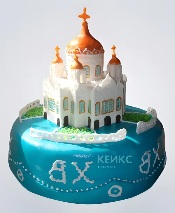 Торт храм на Пасху Фото