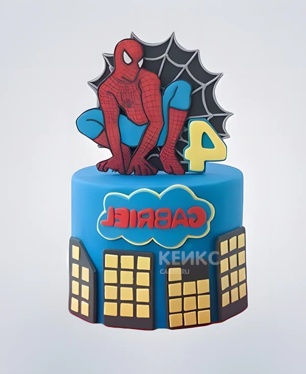 Торт с Человеком пауком на день рождения Фото