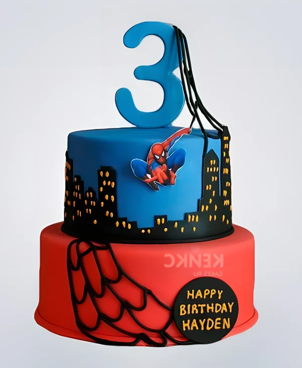 Торт Человек паук с паутиной Фото