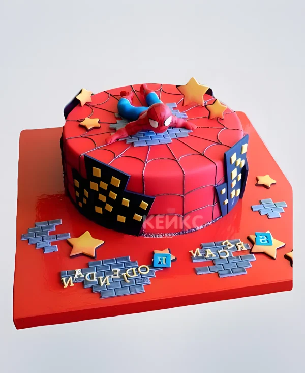Торт в стиле Человека паука Фото