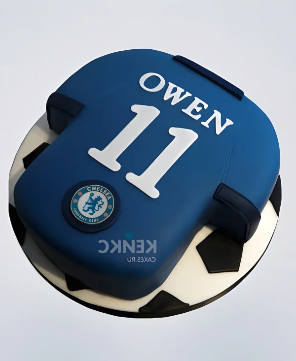 Торт с логотипом Челси и номером команды Фото