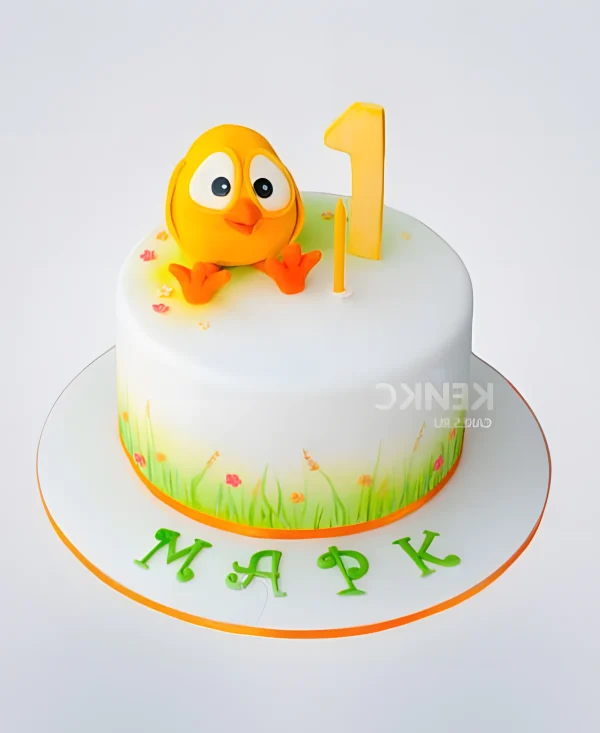 Милый торт с цыпленком Фото