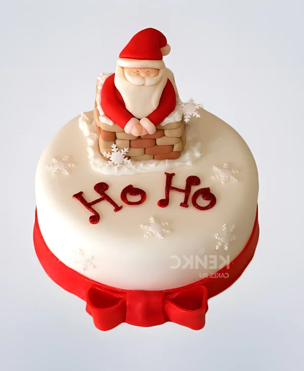 Торт Дед мороз с поздравительной надписью Фото