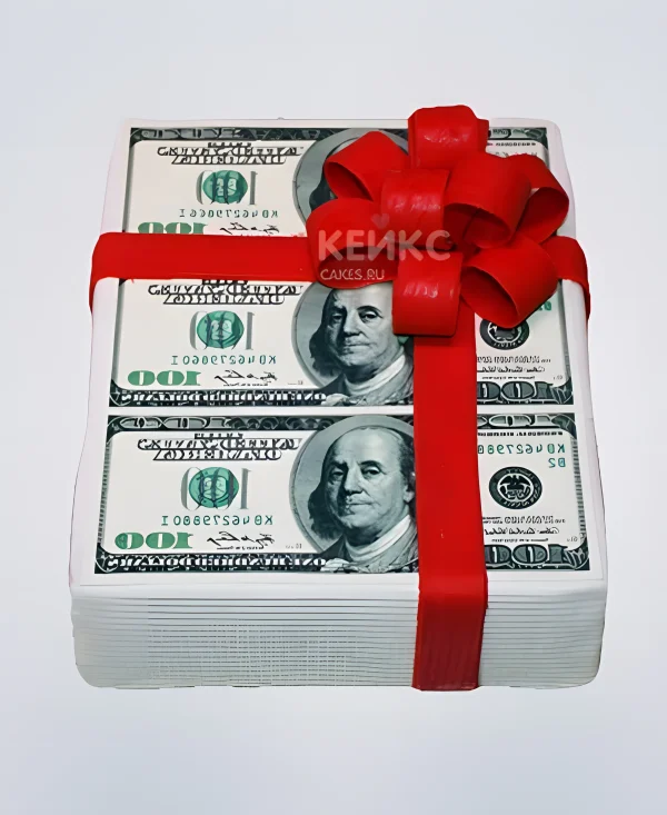 Торт в виде пачек долларов Фото