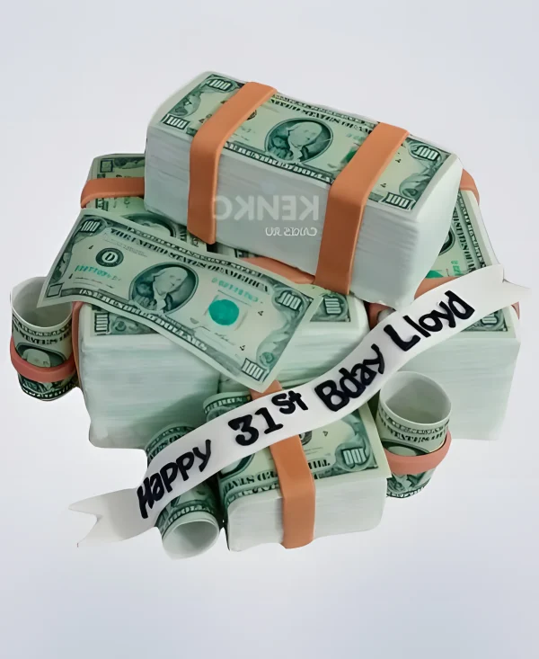 Торт в виде денег на юбилей Фото