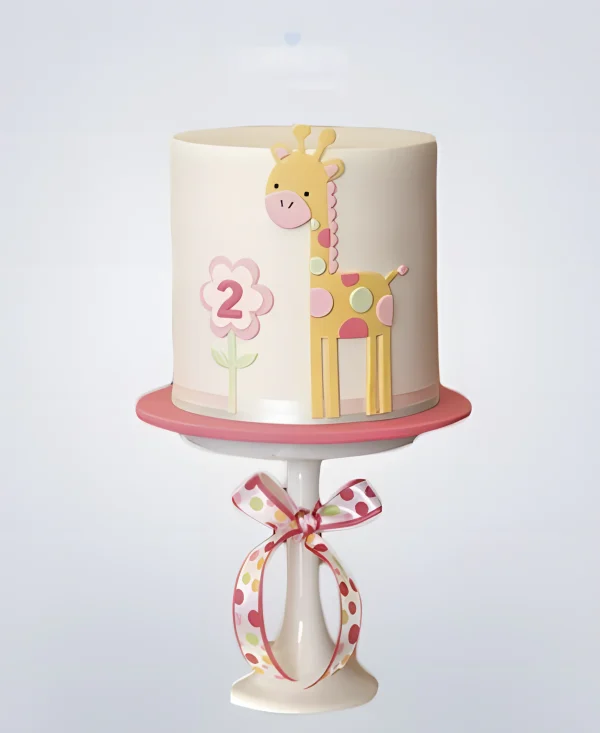 Торт с мультяшным жирафом на 2 месяца Фото