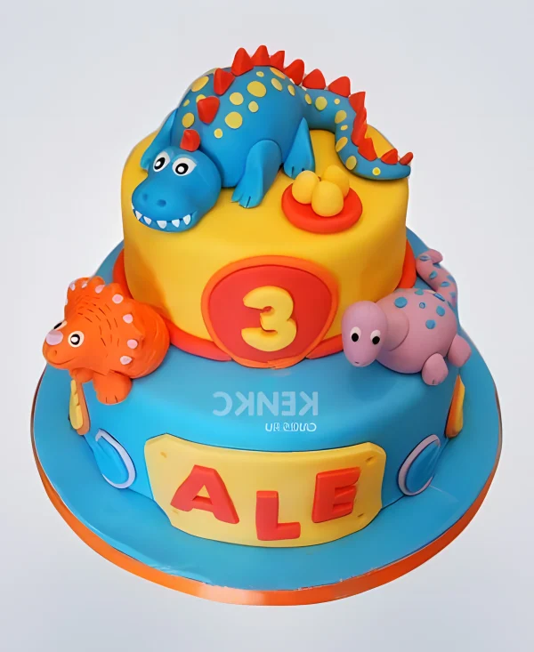 Торт с динозаврами для мальчика 3 года Фото
