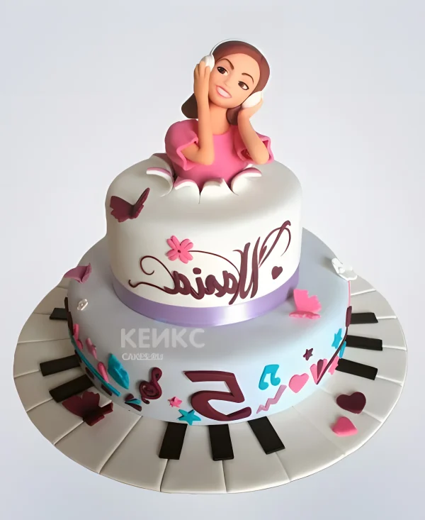 Торт с пианино на 5 лет девочке Фото