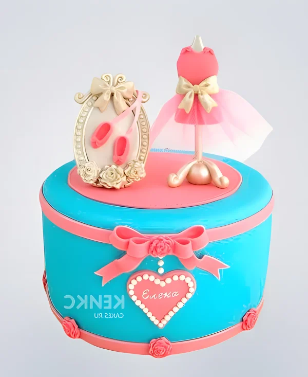 Торт розово-голубой с зеркалом Фото